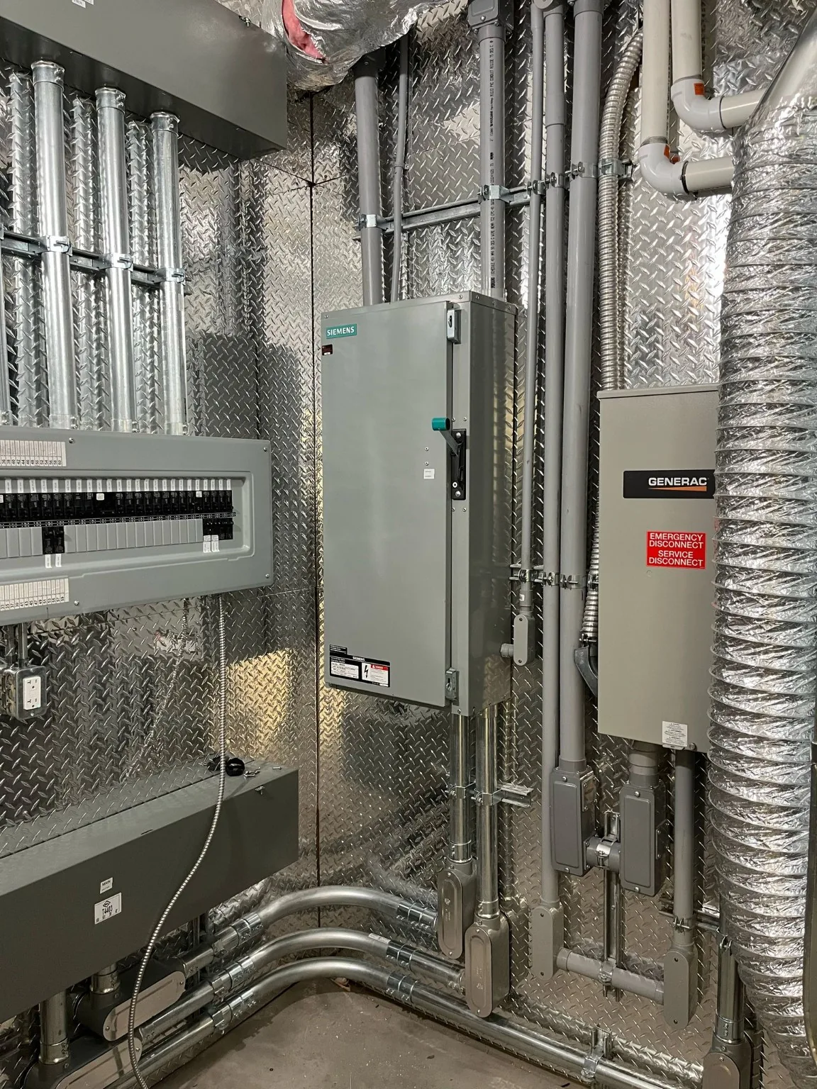 Commercial electrical distribution and generator interface installation